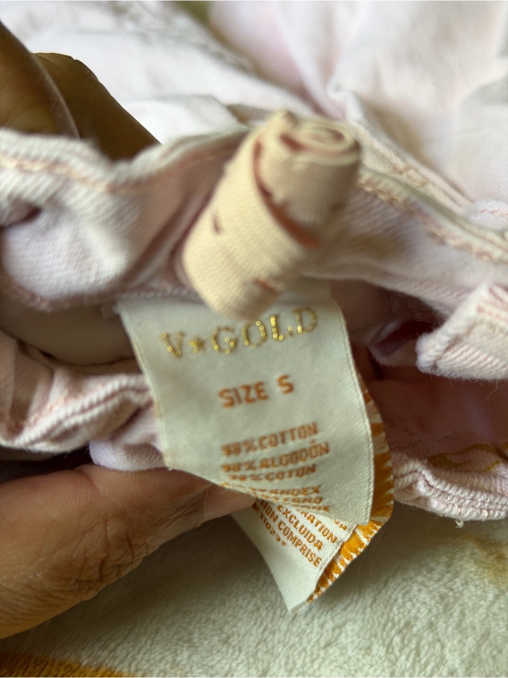 V. Gold Girl Pink Cotton Shorts